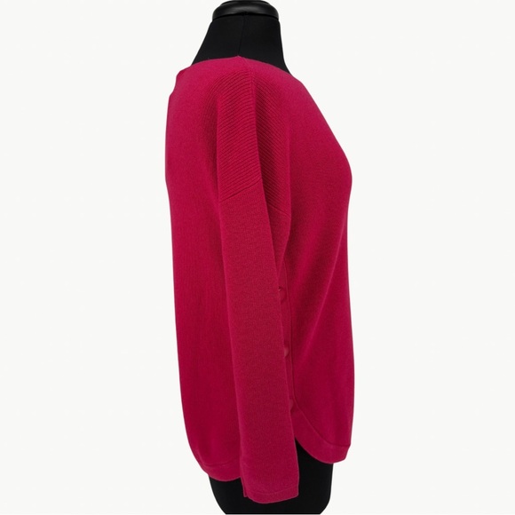 Sézane Clément Merino Wool Cotton Sweater Sz Small Fuchsia Pink French Chic New - Picture 10 of 15